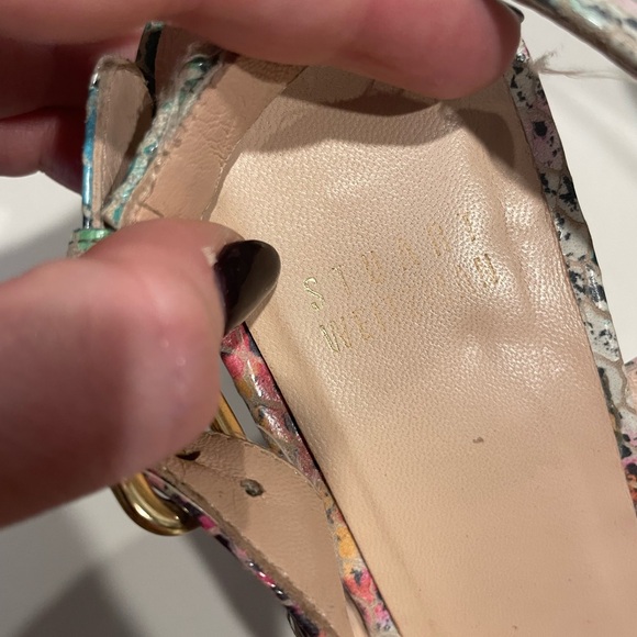 Stuart Weitzman Rainbow Wedge Sandal Size 8 - Picture 5 of 7